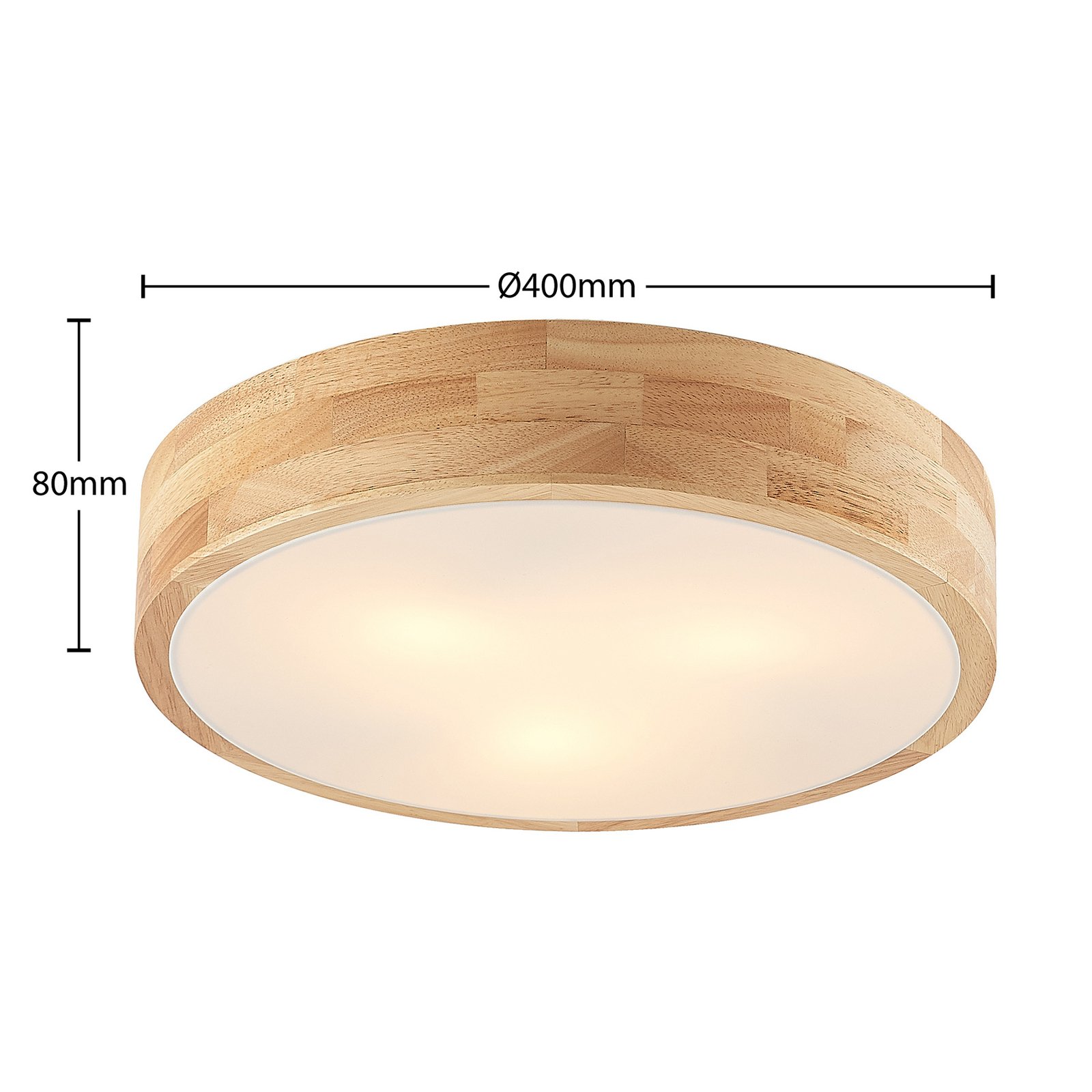 Tanju Candeeiro de Tecto Ø40 Wood/White - Lindby