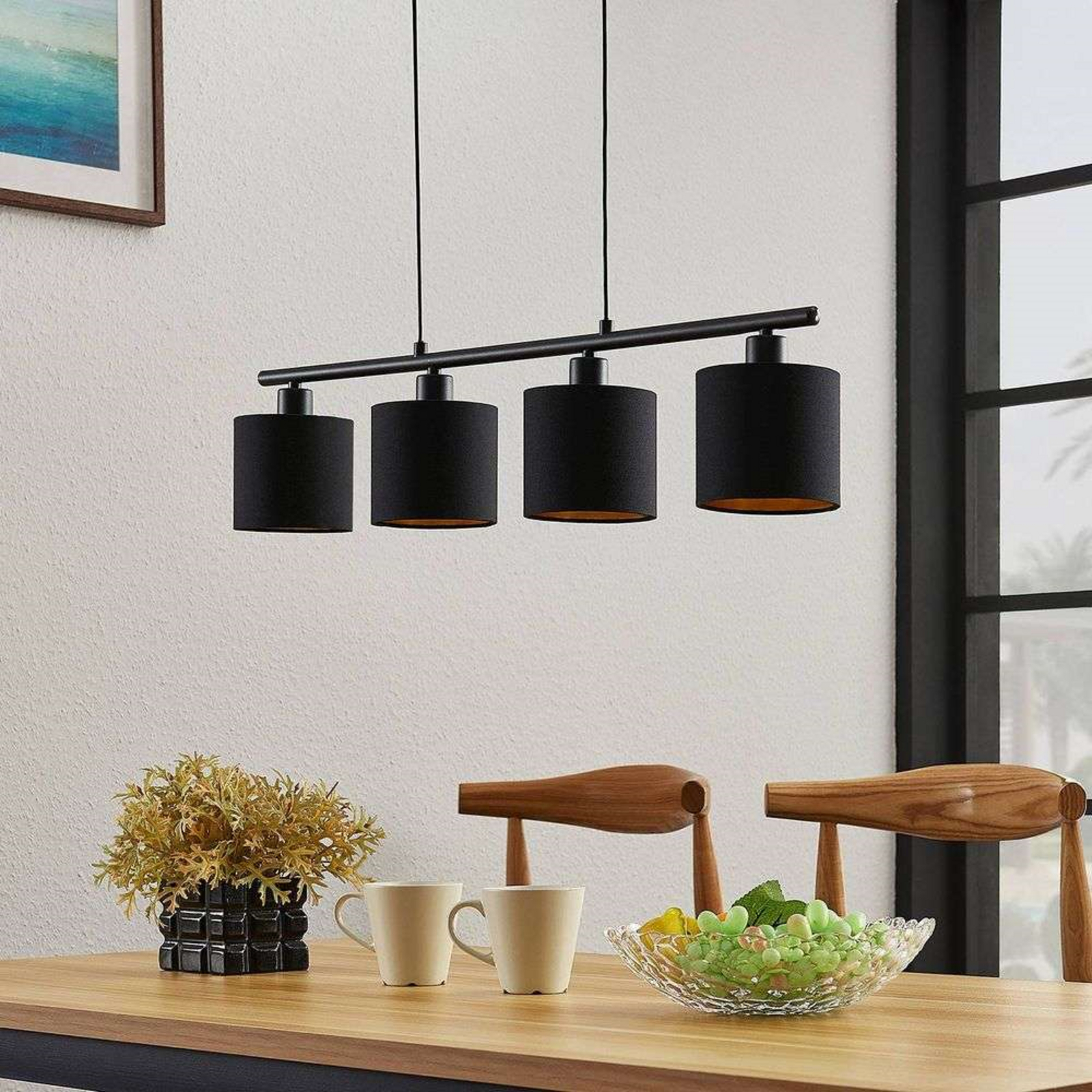 Fabric bar függőlámpa Vasilia fekete és arany színben