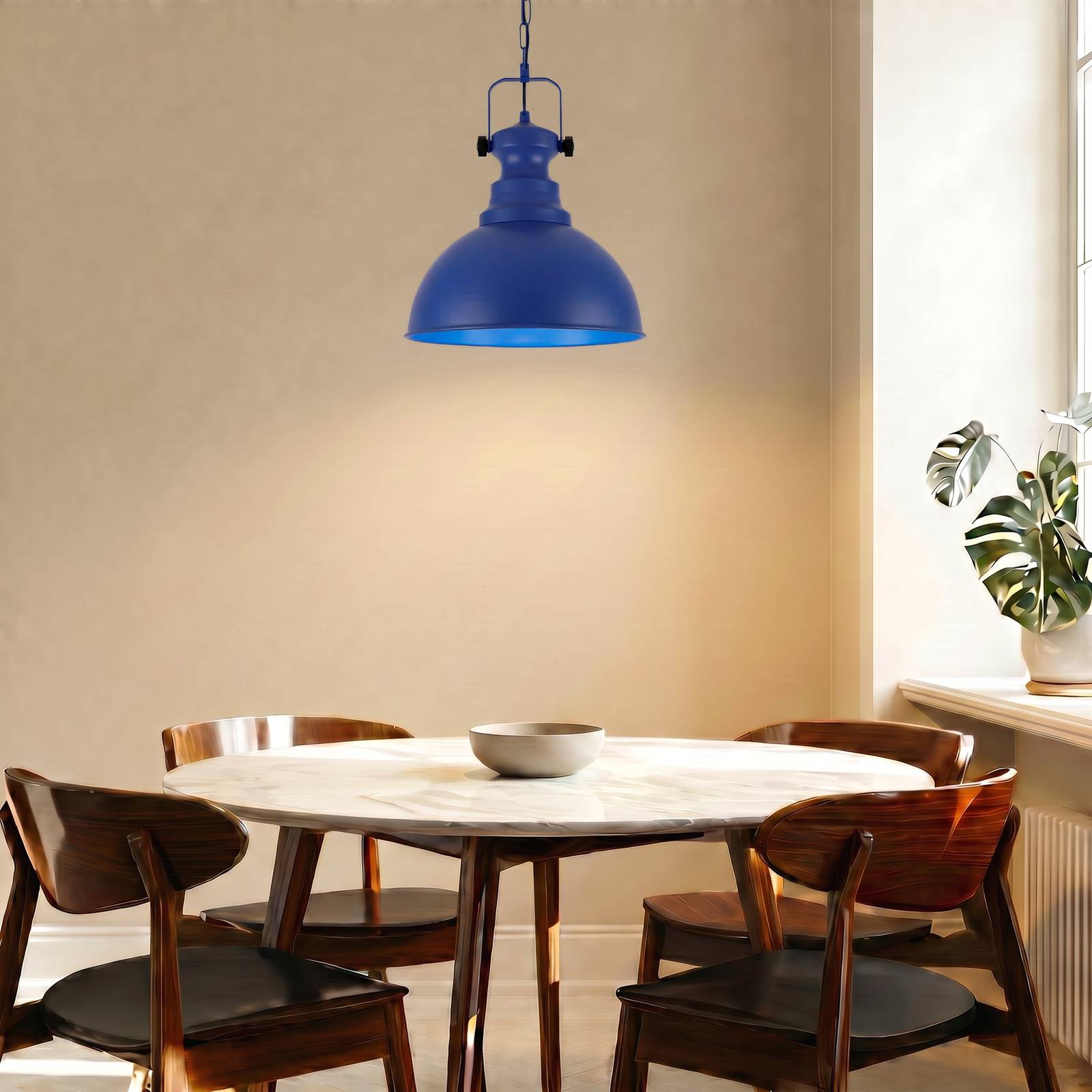 Opviq Hanglamp Kure, blauw, Ø 31 cm, metaal, E27