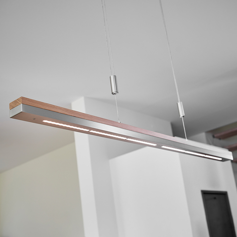 Houten hanglamp Elna met dimbare LED's