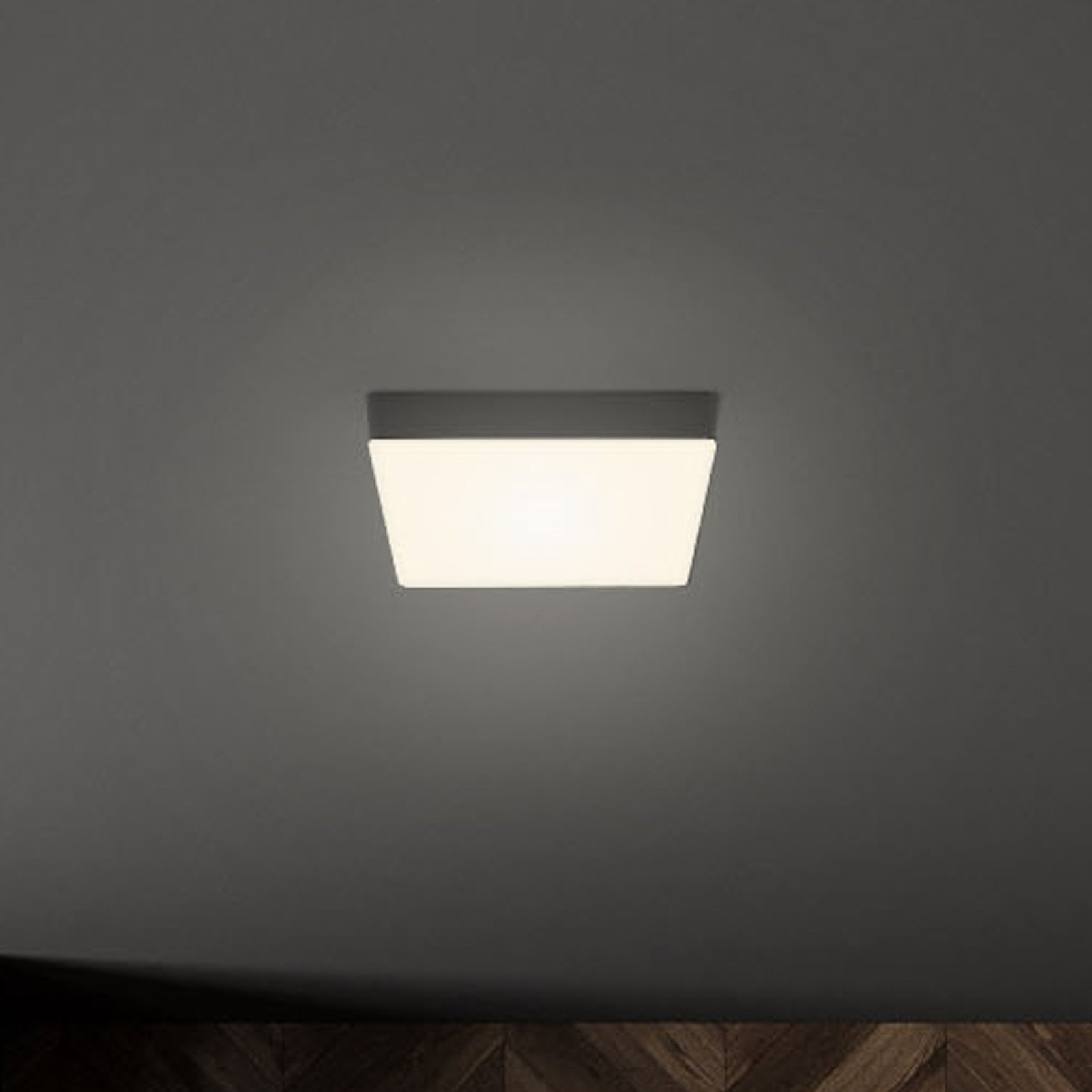 Plafonnier LED Flame, 15,7 x 15,7 cm, noir