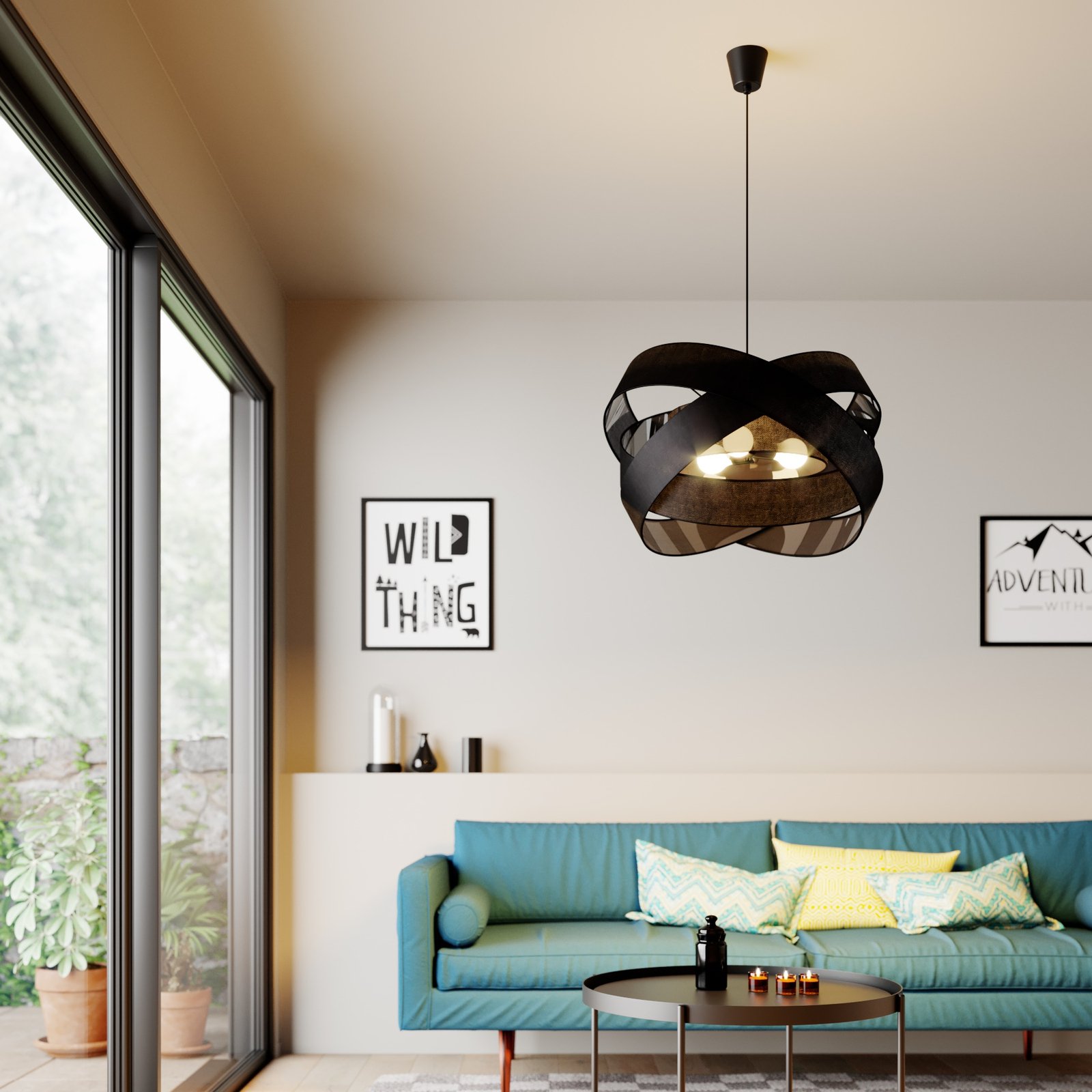 Simaria Candeeiro Suspenso Black - Lindby