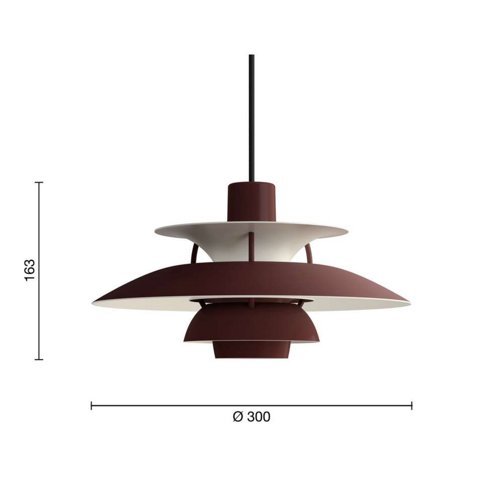 PH 5 Mini Lustră Pendul Monochrome Burgundy - Louis Poulsen