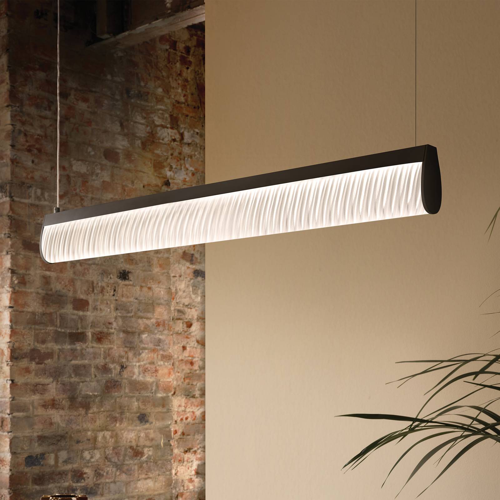 Slamp Suspension LED Modula plissé noir