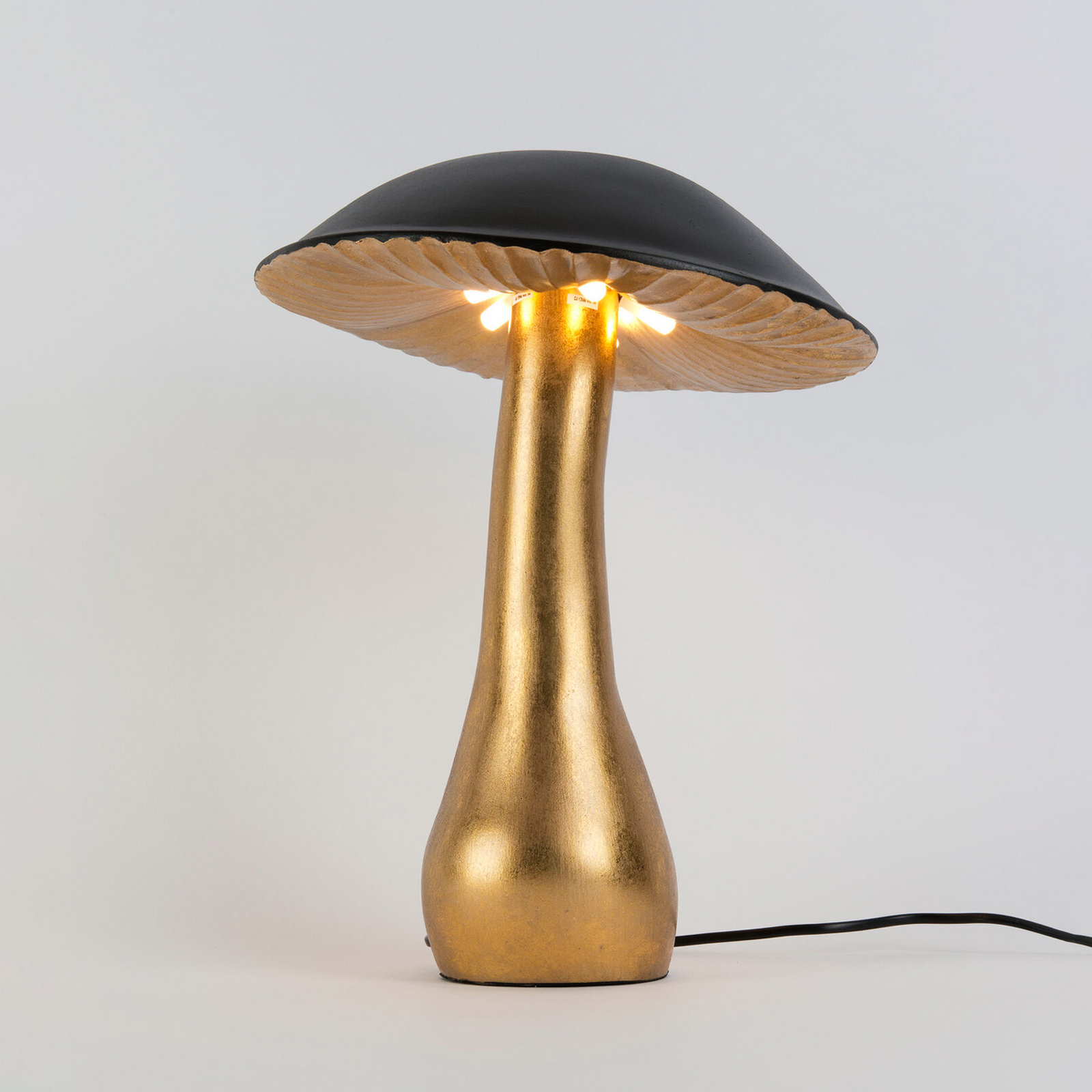 Bordlampe FORTUNELLO, svart/gull, høyde 40 cm, metall 5xG4