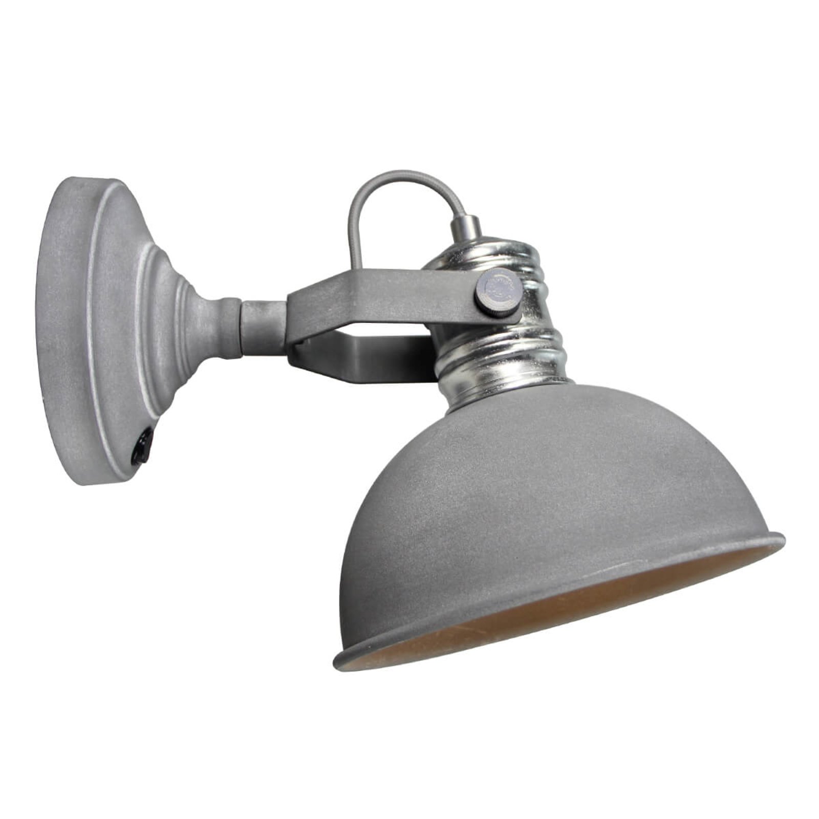 Brilliant Frieda concrete grey wall lamp, industrial design, for Living / Dining Room, metal, E14, 40 W, energy efficiency: A++, W: 22 cm, H: 18 cm
