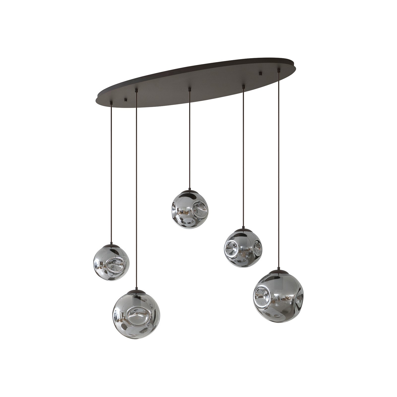 Valentina 5 Oval Suspension Smoked Grey/Coffee - Lindby