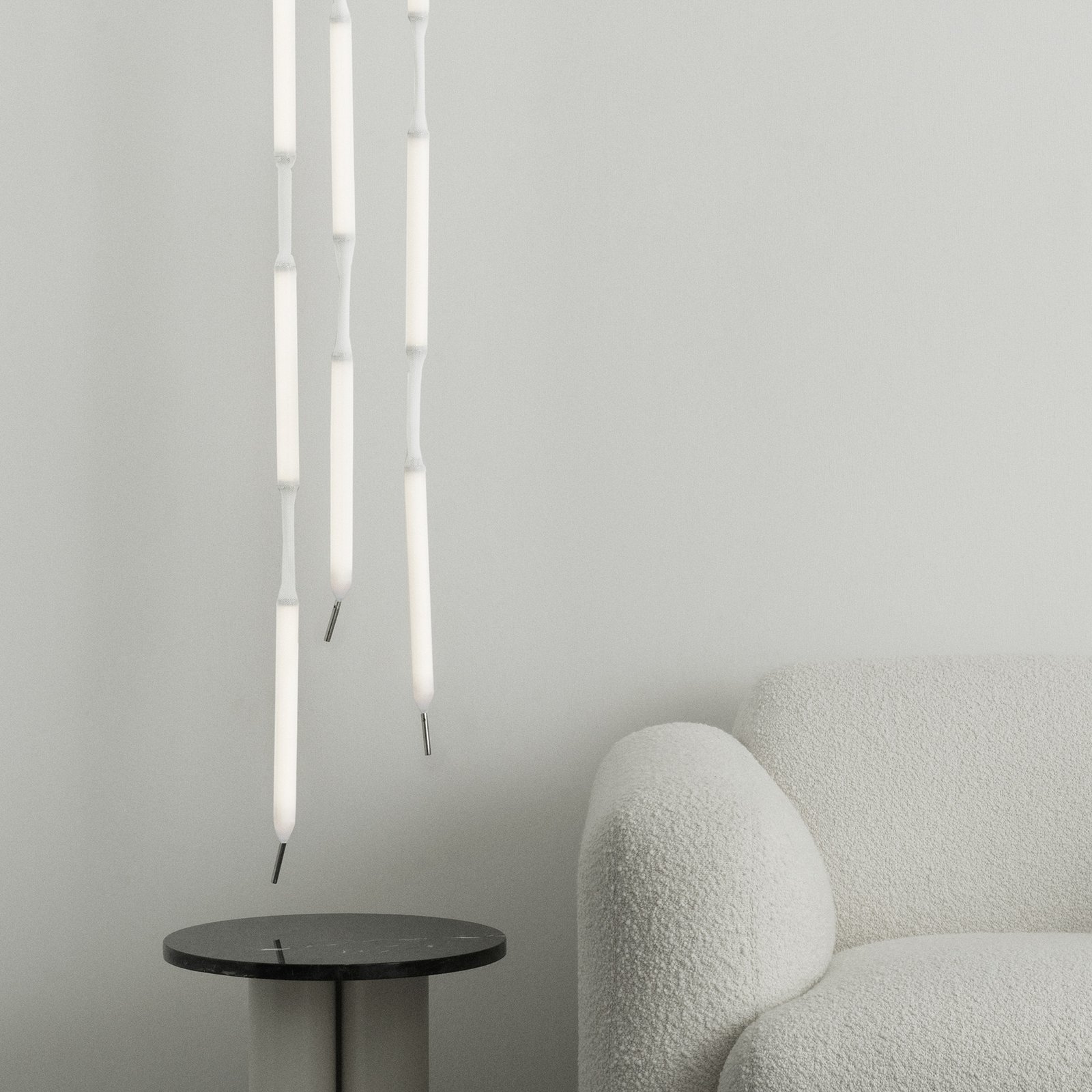 LED-Hängeleuchte Reb, 5-flammig, weiß, Länge 283 cm, EU - Normann Copenhagen