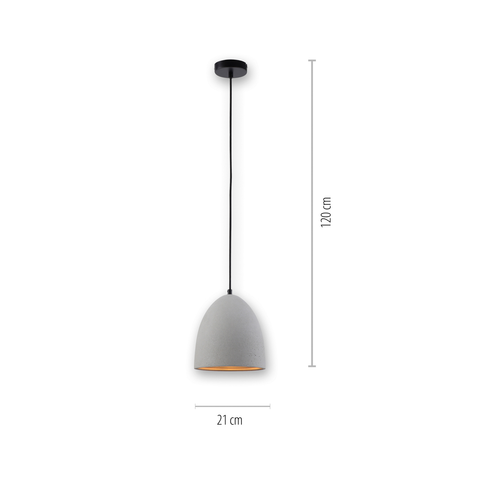 Paul Neuhaus Lampada a sospensione Eton, grigio, cemento, Ø 21 cm, G9