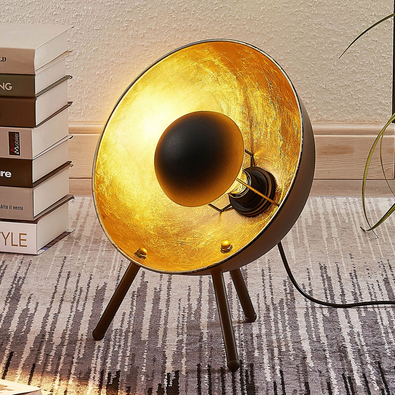 Muriel Stolní Lampa H38 Black/Gold - Lindby