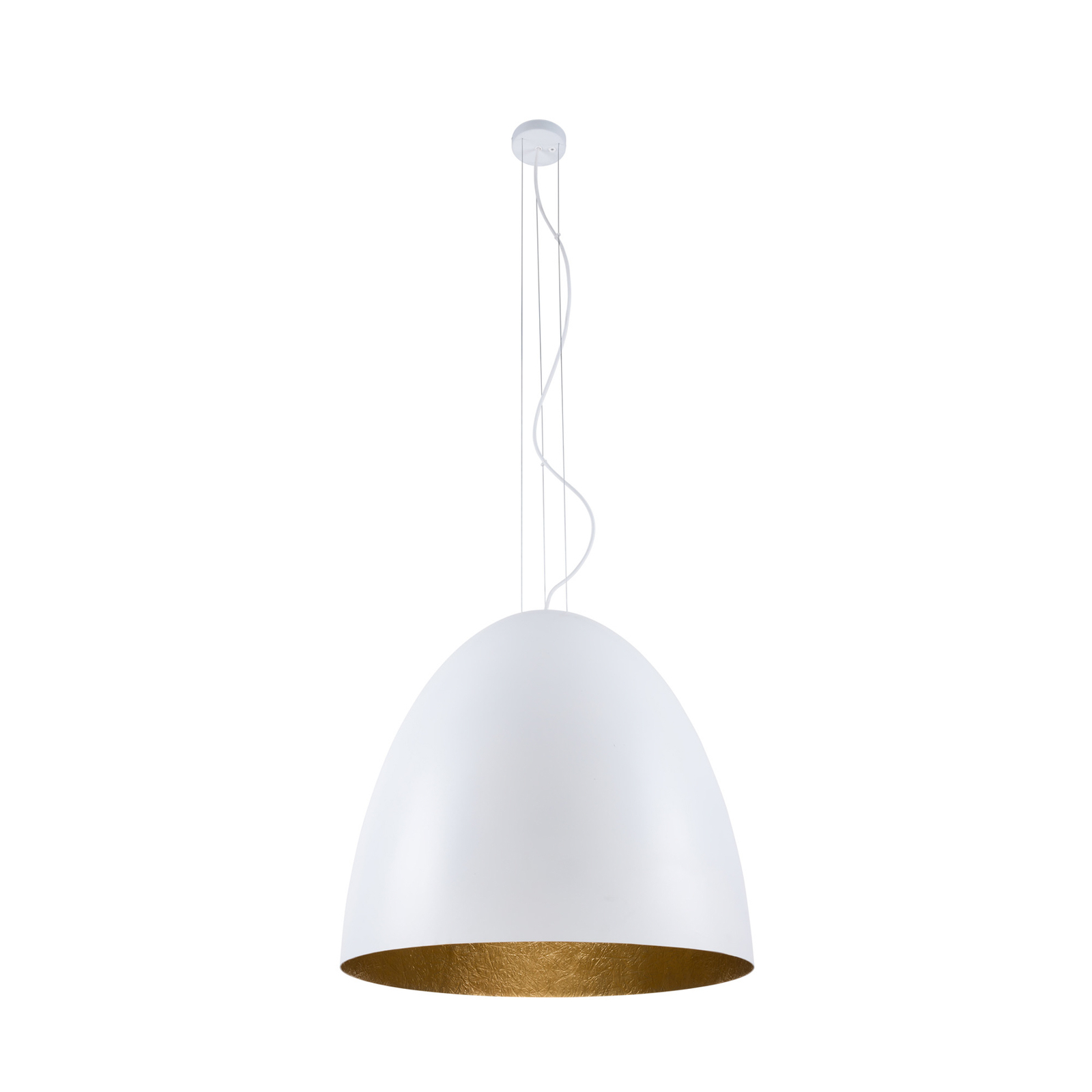 Metalowa lampa wisząca Egg XL, Ø 75 cm, biała