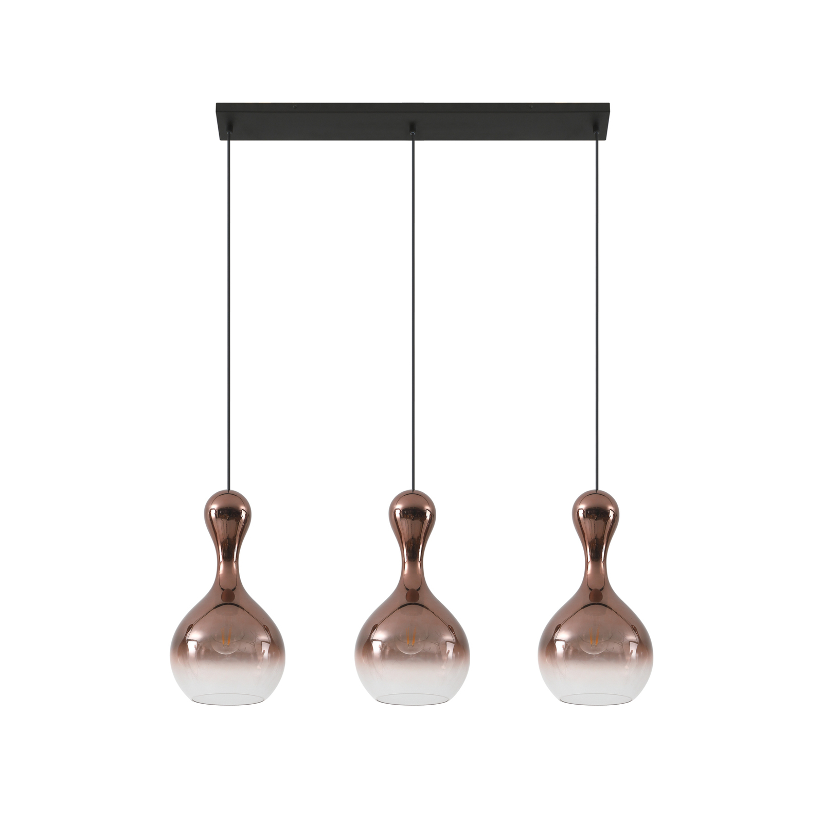 Lucande Lyrisa hanglamp, 3-lamps, koper