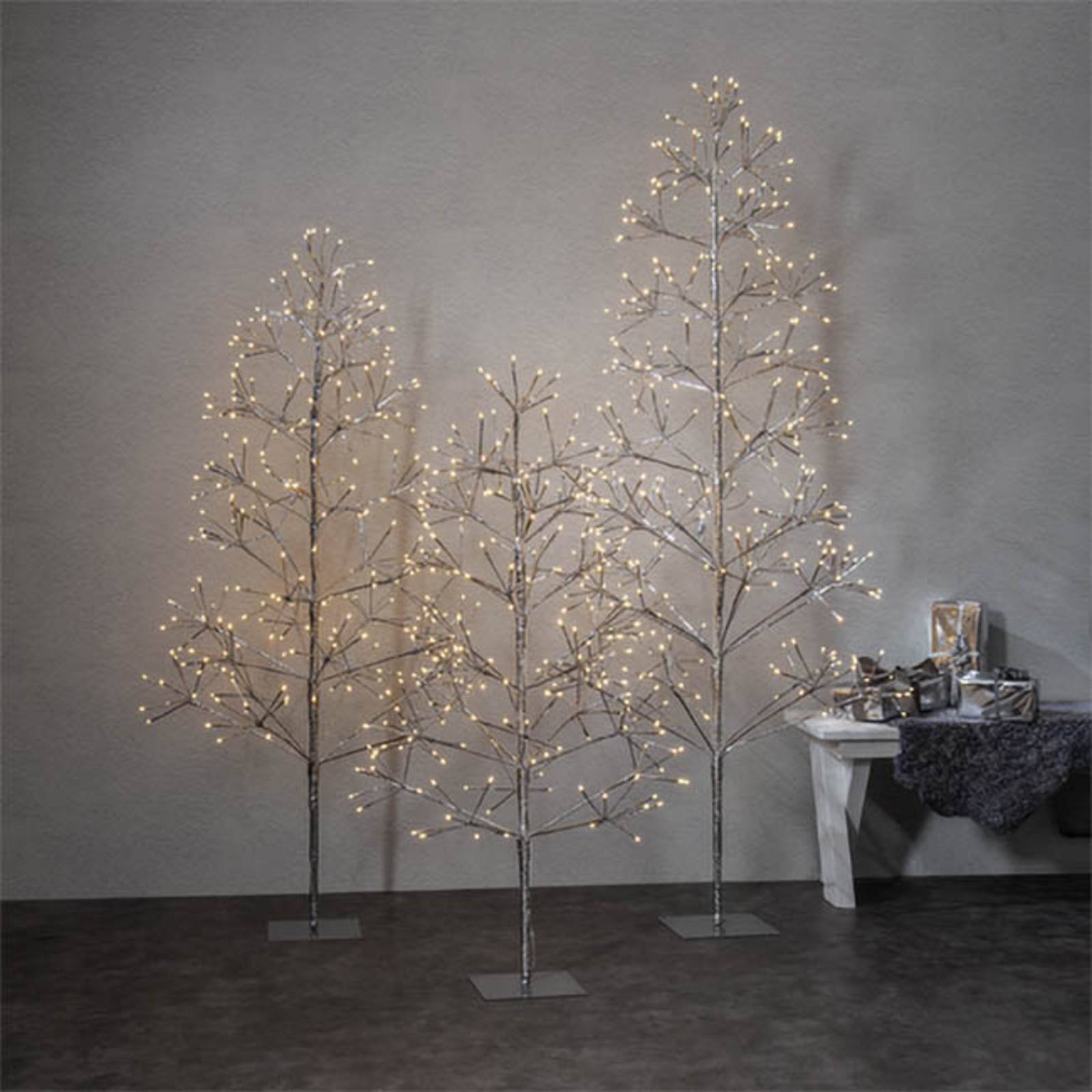 Flower Tree LED-dekotræ IP44 sølv højde 180cm