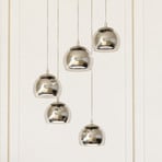 Hængelampe Rocamar 1, krom, Ø 59 cm, 5 lyskilder, metal/glas
