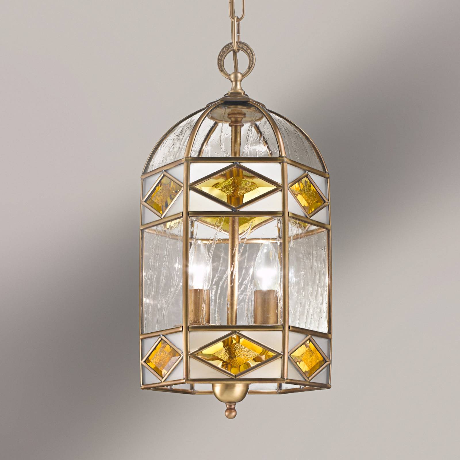 Emilia - hanglamp met kathedraalglas