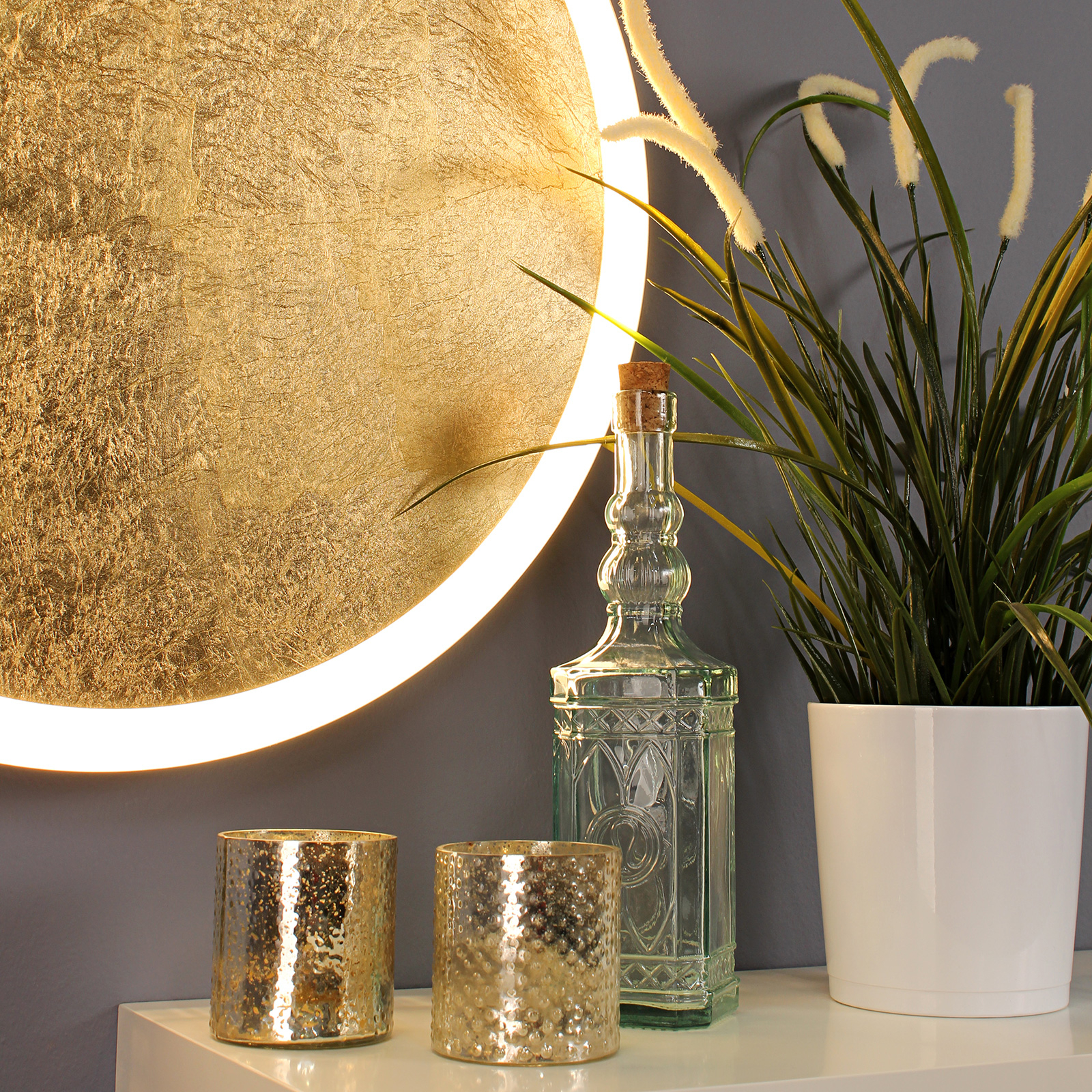 LED-Wandleuchte Moon gold