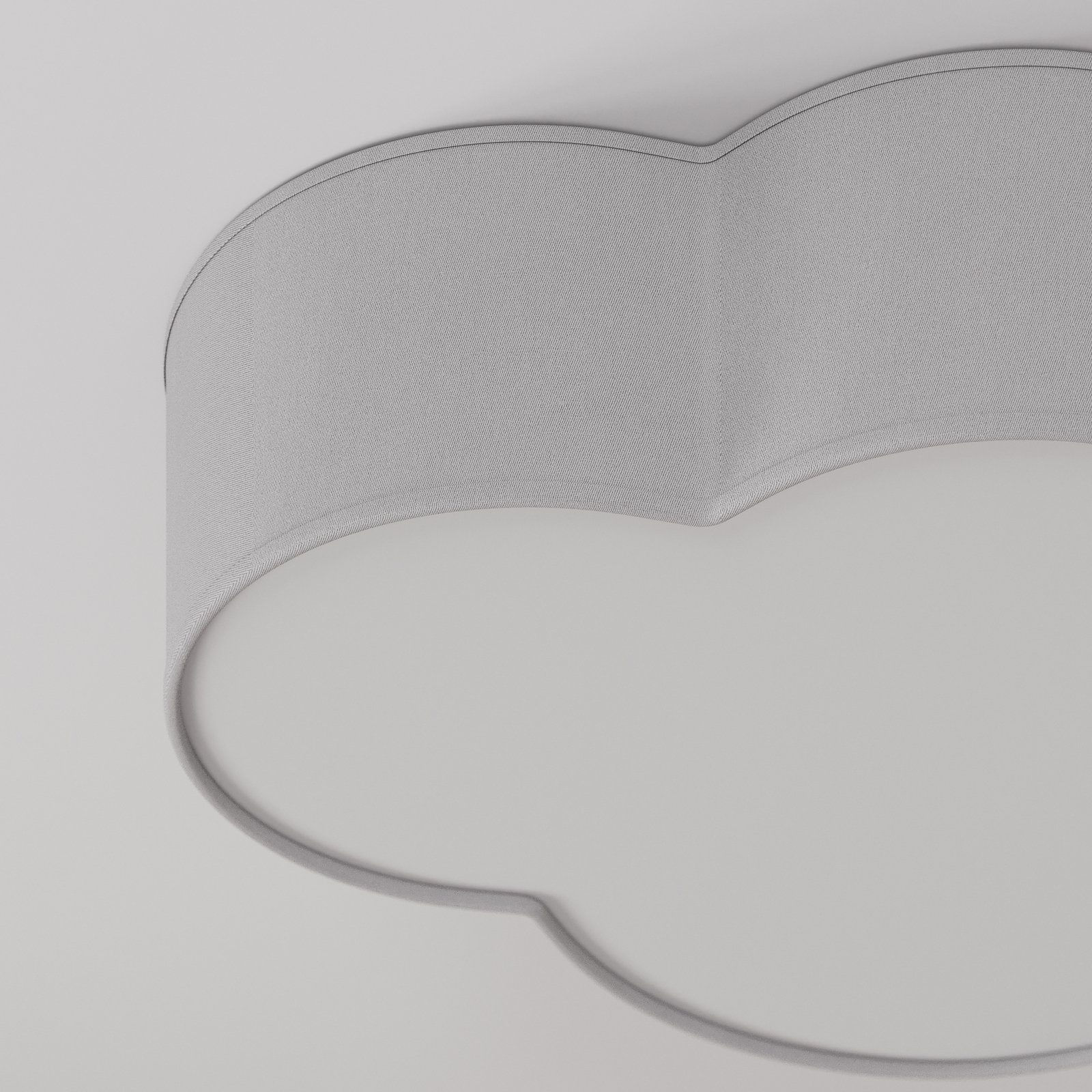 Deckenleuchte Cloud aus Textil, Länge 62 cm, grau