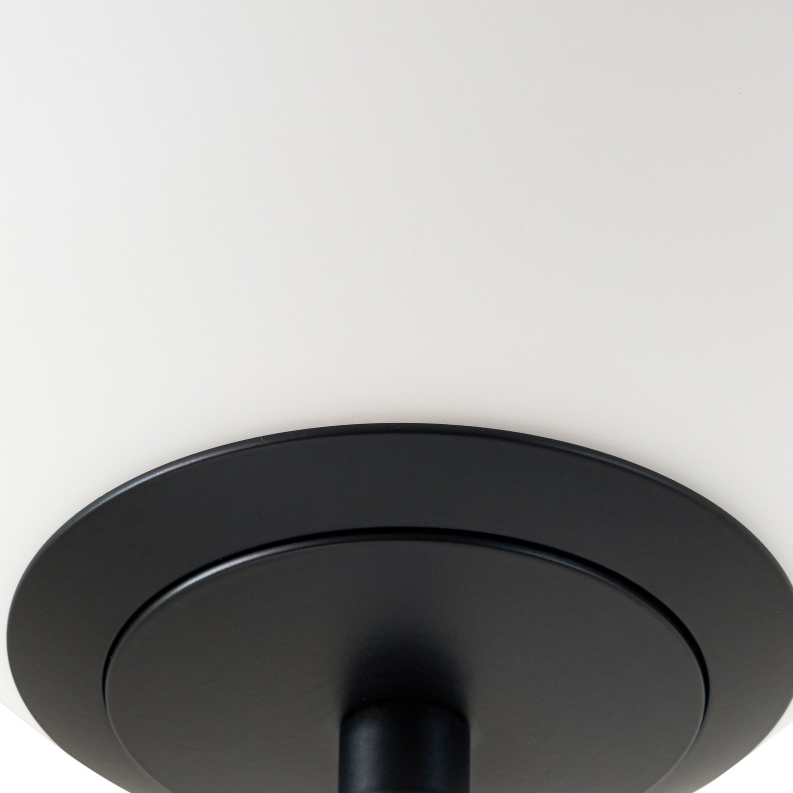 Lampe sur pied LED Darrow, noir/opale, verre, à intensité variable - Lucande