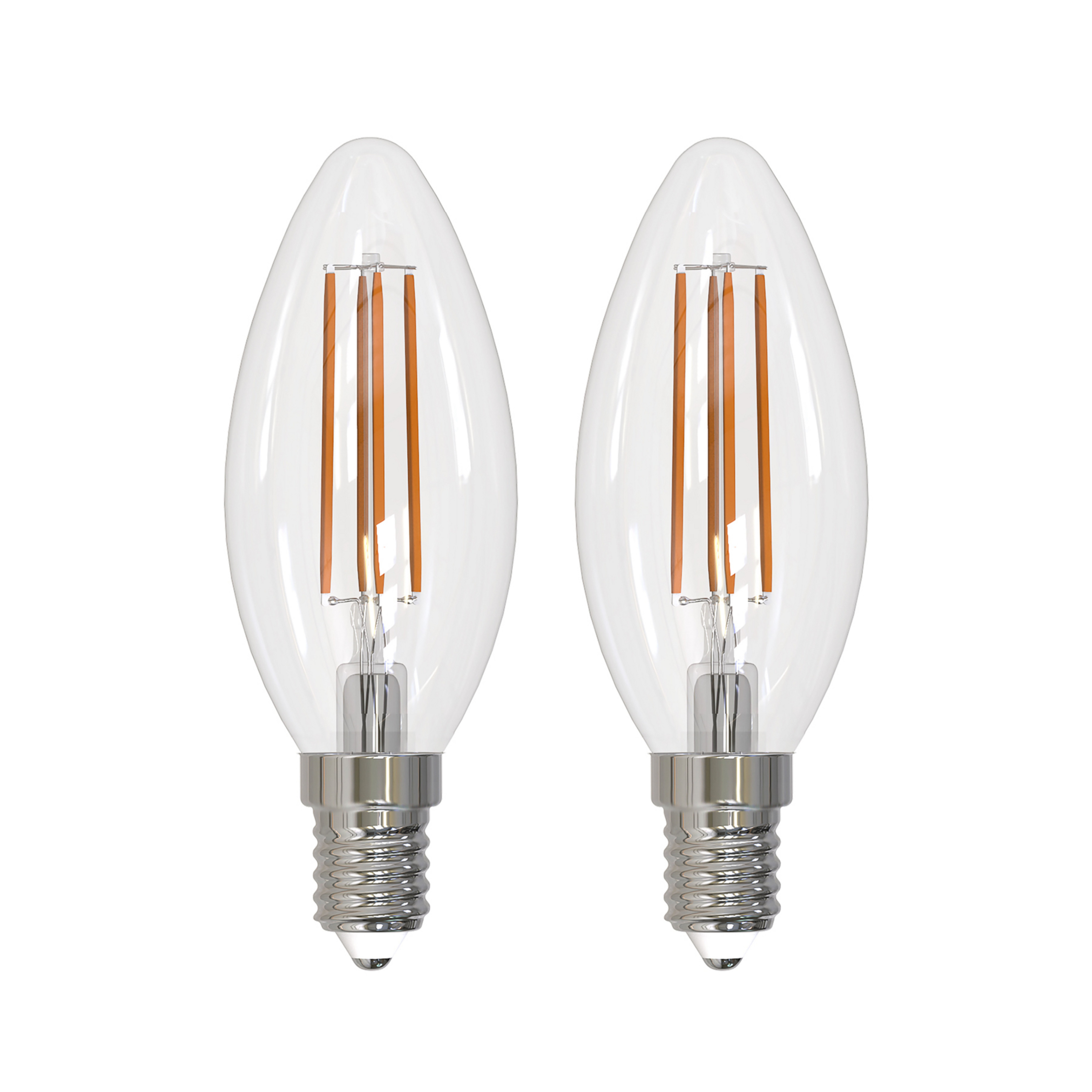 Arcchio LED-Leuchtmittel Filament E14 Kerze, 2er-Set, 2700 K