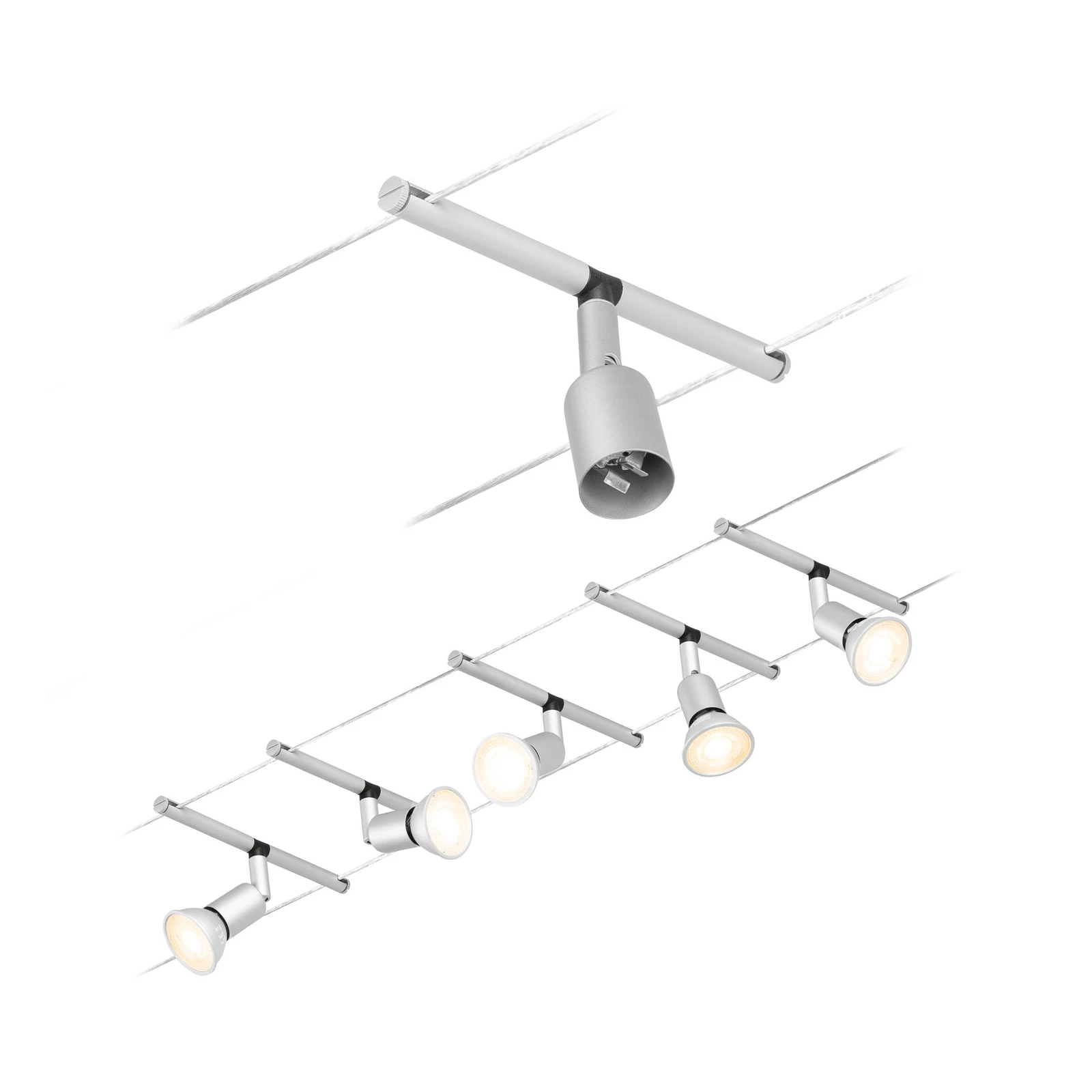 Paulmann Wire Salt système câble, 5 lampes, chrome