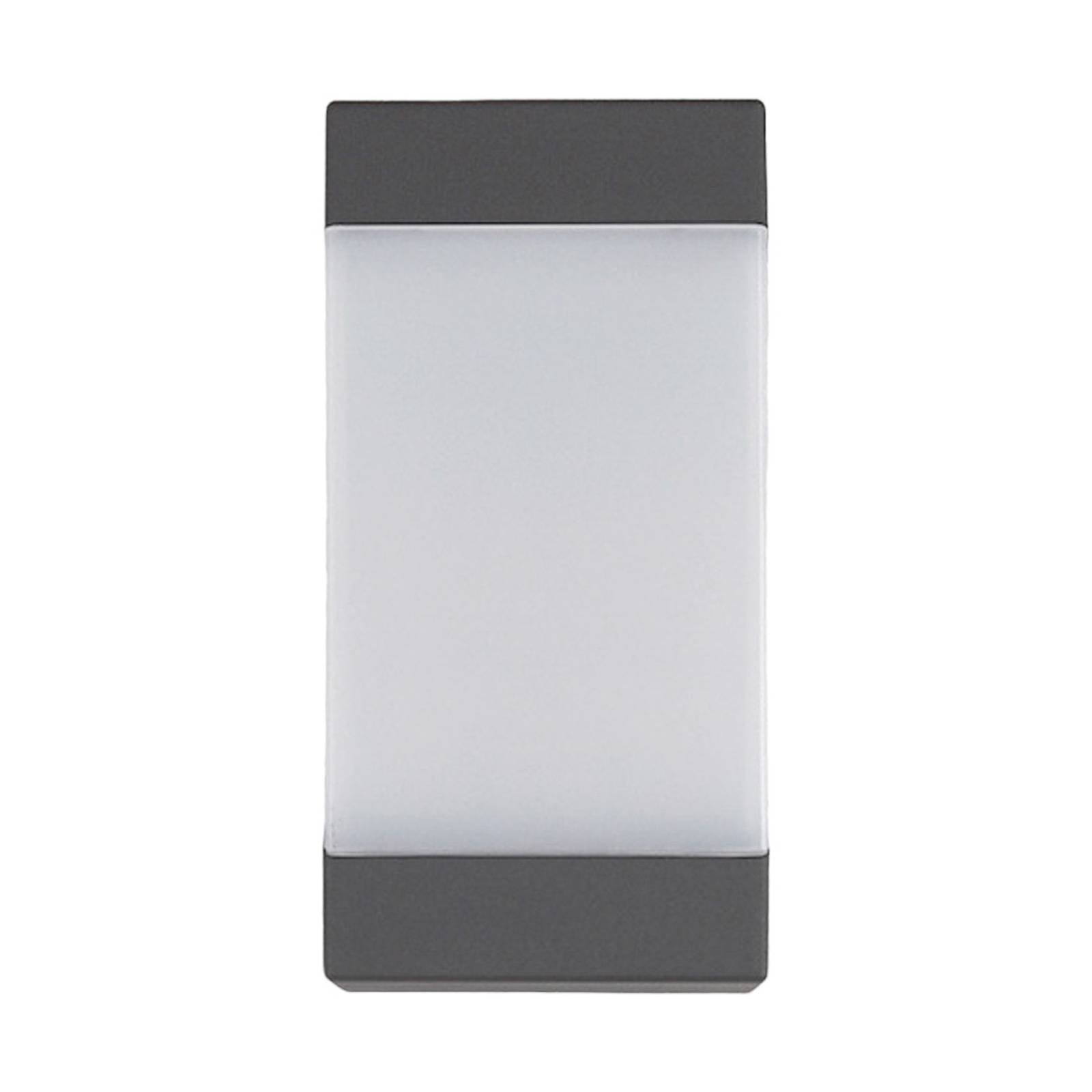 Lucande Außenwandleuchte Kiran, grau, Metall, IP44, E27