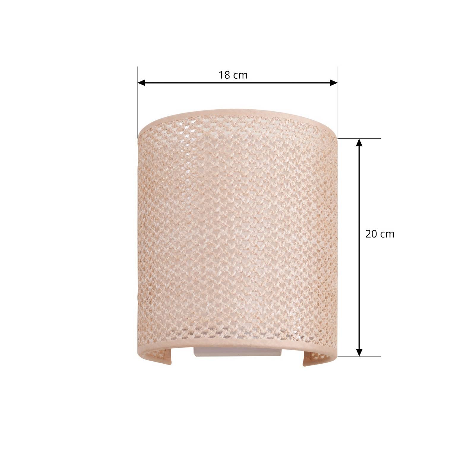 Lindby Kinkiet Soula, 20 cm, beżowy, tworzywo sztuczne, E27