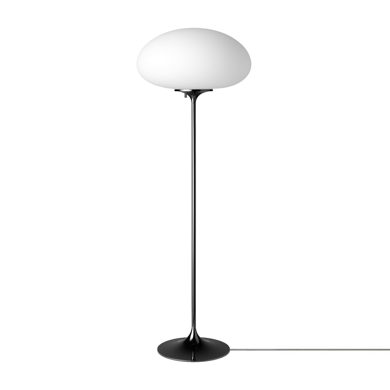 Gubi vloerlamp Stemlite, zwart-chroom, hoogte 110 cm, dimbaar