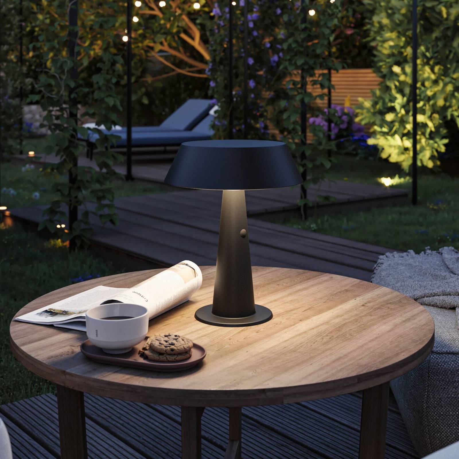 Paulmann LED-Solar-Tischlampe Soala, anthrazit, 31 cm, IP44 günstig online kaufen