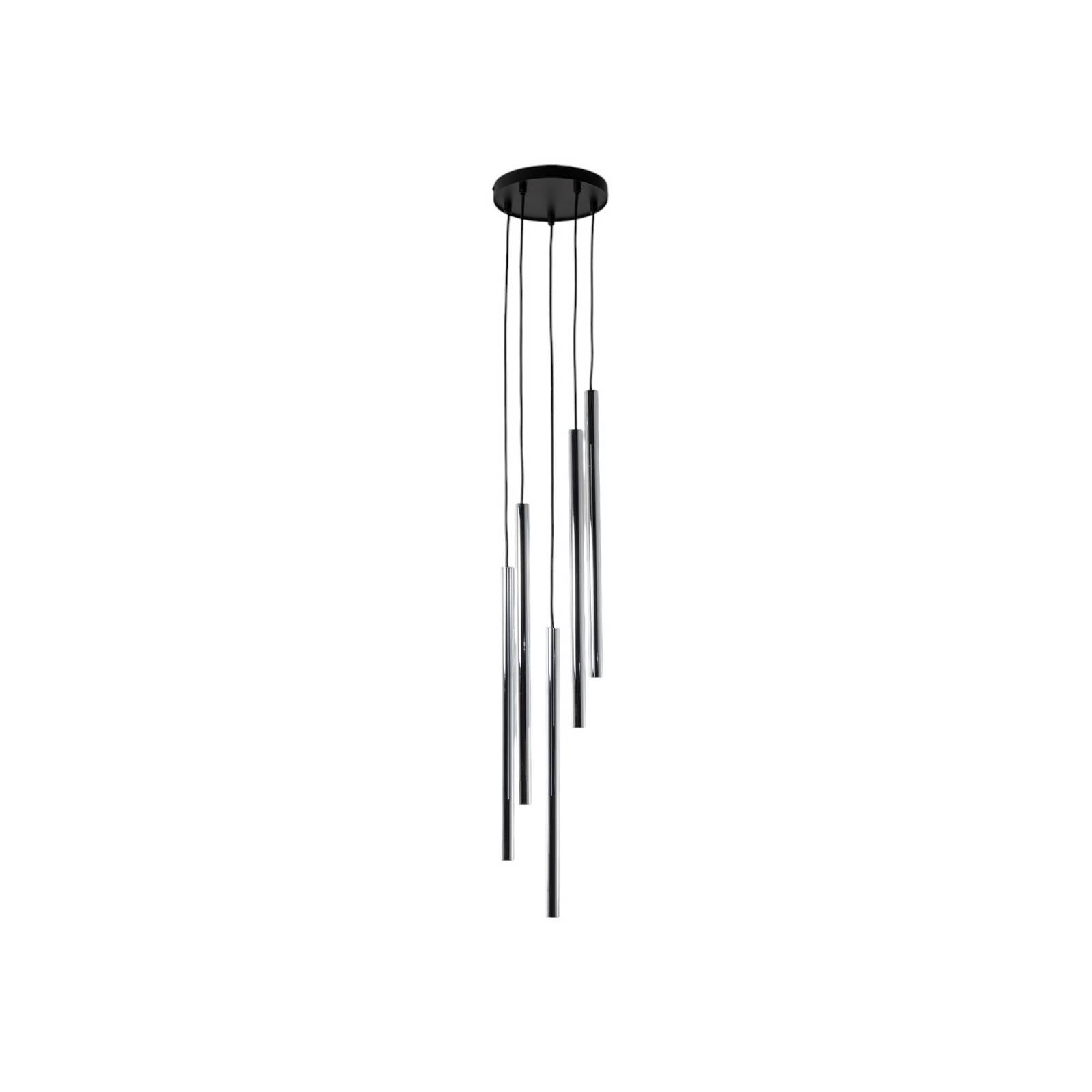 Hängeleuchte Sopel Lux, 5-flammig, rund, schwarz/silber, G9