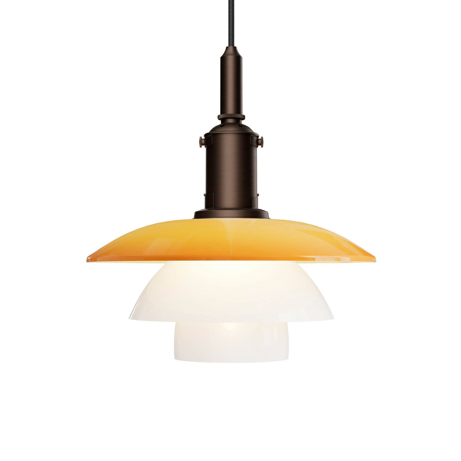 Lámpara colgante PH 3/3 Centenary, ámbar/blanco, Ø 28 cm - Louis Poulsen Lámpara colgante PH 3/3 Centenary, ámbar/blanco, Ø 28 cm - Louis Poulsen
