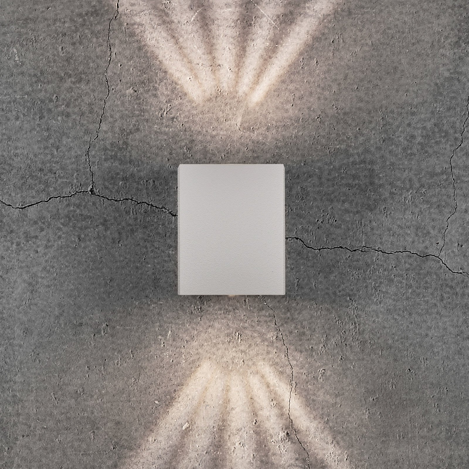 Utendørs LED-vegglampe Canto Kubi 2, 10 cm, hvit