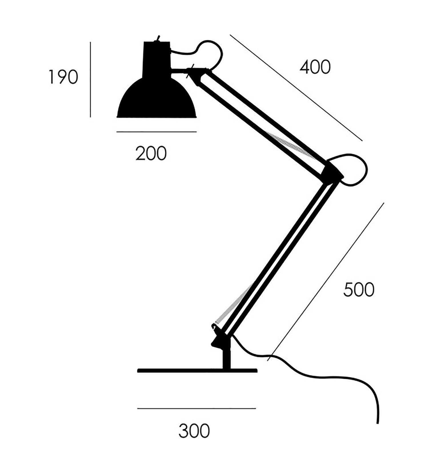 midgard Federzug lámpara de mesa con base, negro