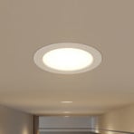 Prios LED recessed spotlight Rida, white. Ø 19 cm, CCT, IP44