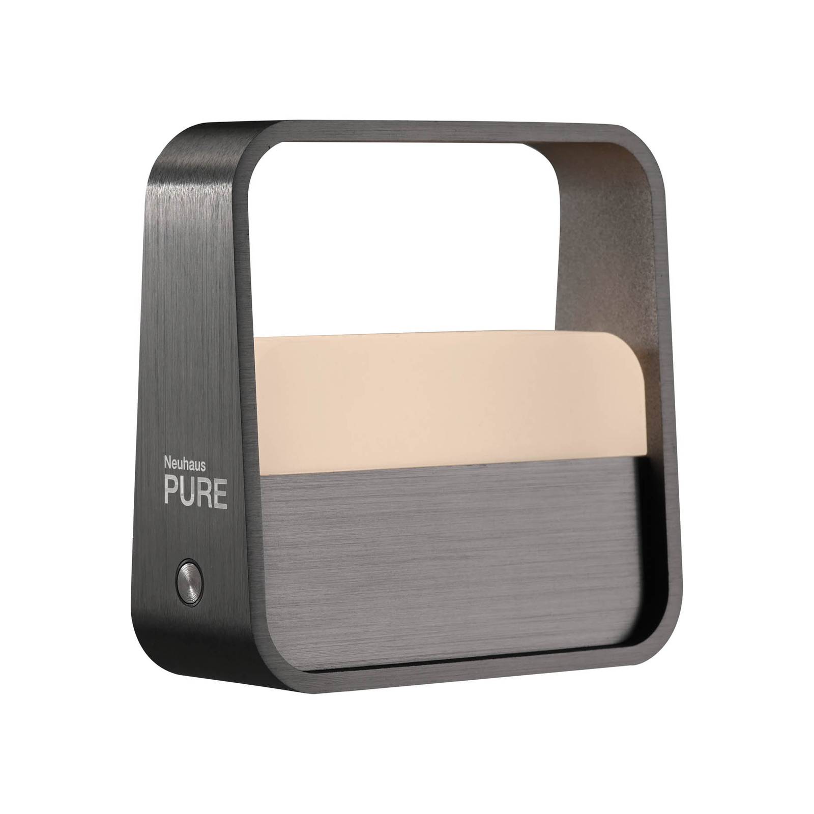 PURE LED-Akku-Tischleuchte Go grau Aluminium