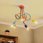 Tarnow ceiling light five-bulb colourful
