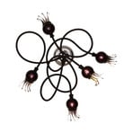 serien.lighting Poppy Decke, 5fl schwarz/violett