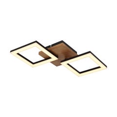 Plafoniera LED Kerry, lunghezza 46 cm, nero/marrone scuro