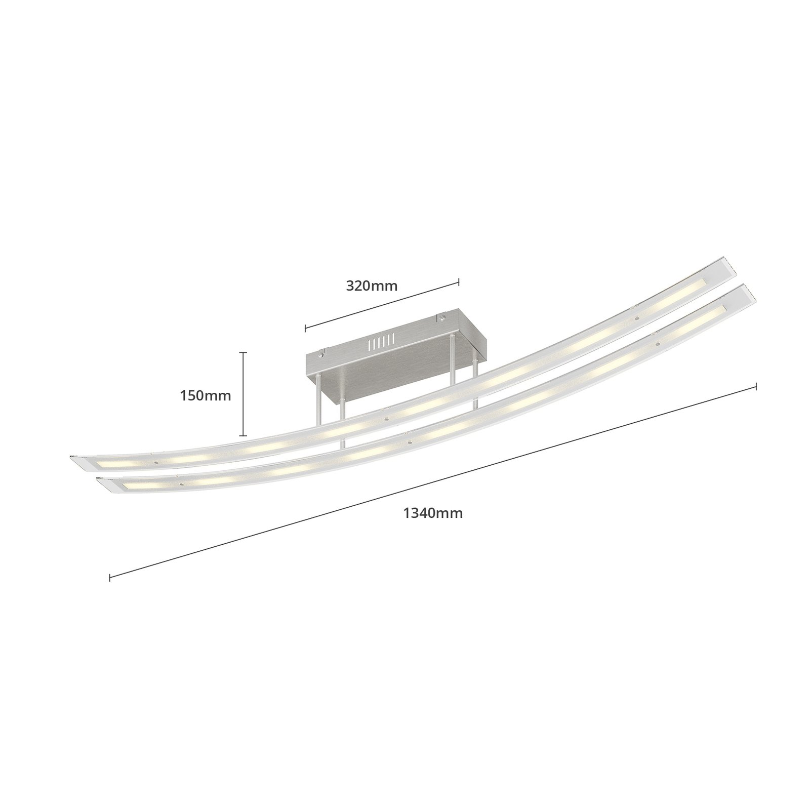 Jarda Double Taklampe Nickel - Lindby