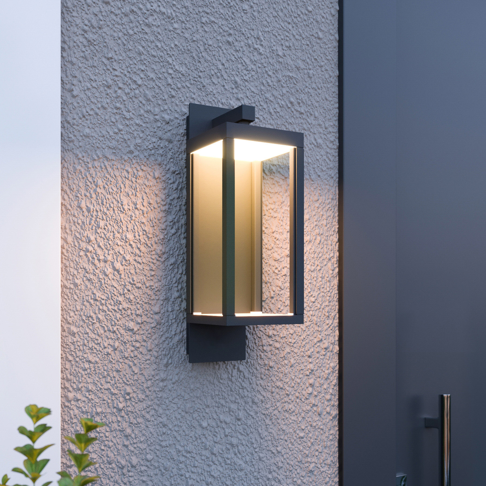 Lucande Smart LED para parede exterior Ferdinand, cinzento, Tuya