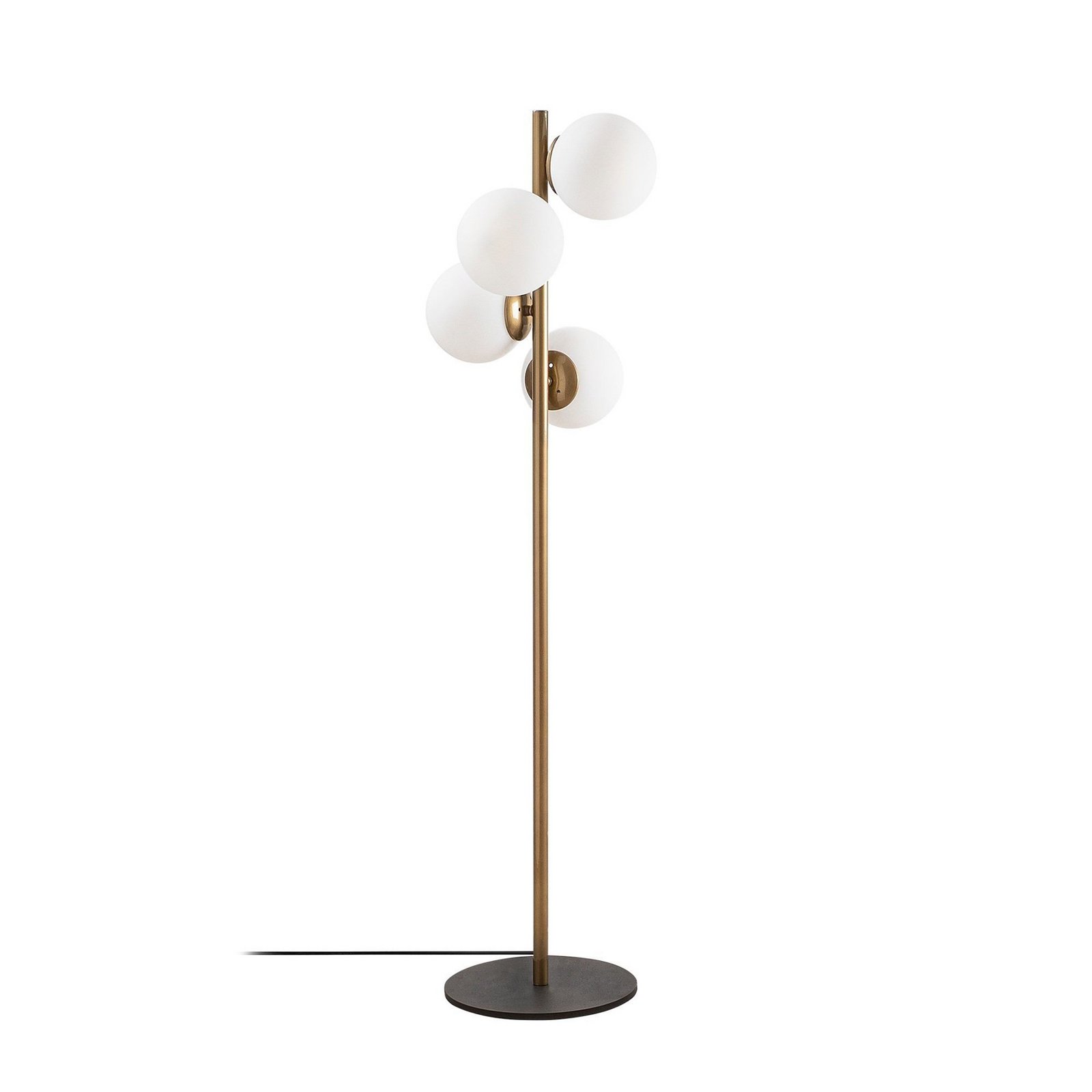 Faze floor lamp, gold-coloured, glass, 130 cm, 4-bulb, E27
