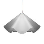 Suspension Sinuate, laiton/blanc, Ø 75 cm, E27, papier - Moebe