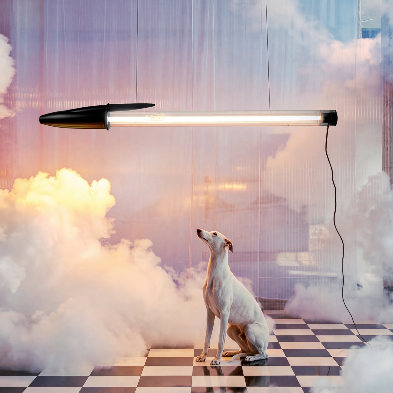 BIC LED-Pendelleuchte, schwarz, Länge 173 cm - Seletti