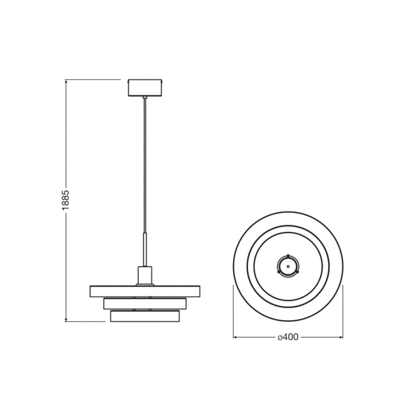 Żyrandol OSRAM Decor Layer, pomarańczowy, Ø 40 cm, metalowy