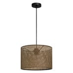 Candeeiro suspenso Nara, padrão castanho, tecido, Ø 30 cm