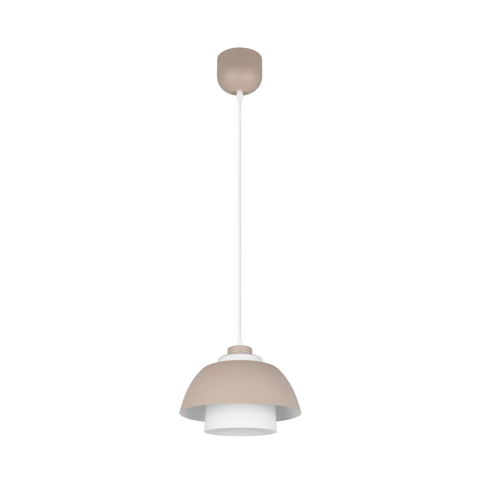 Hängeleuchte Tilos, beige, Ø 30 cm, Metall/Glas, E27