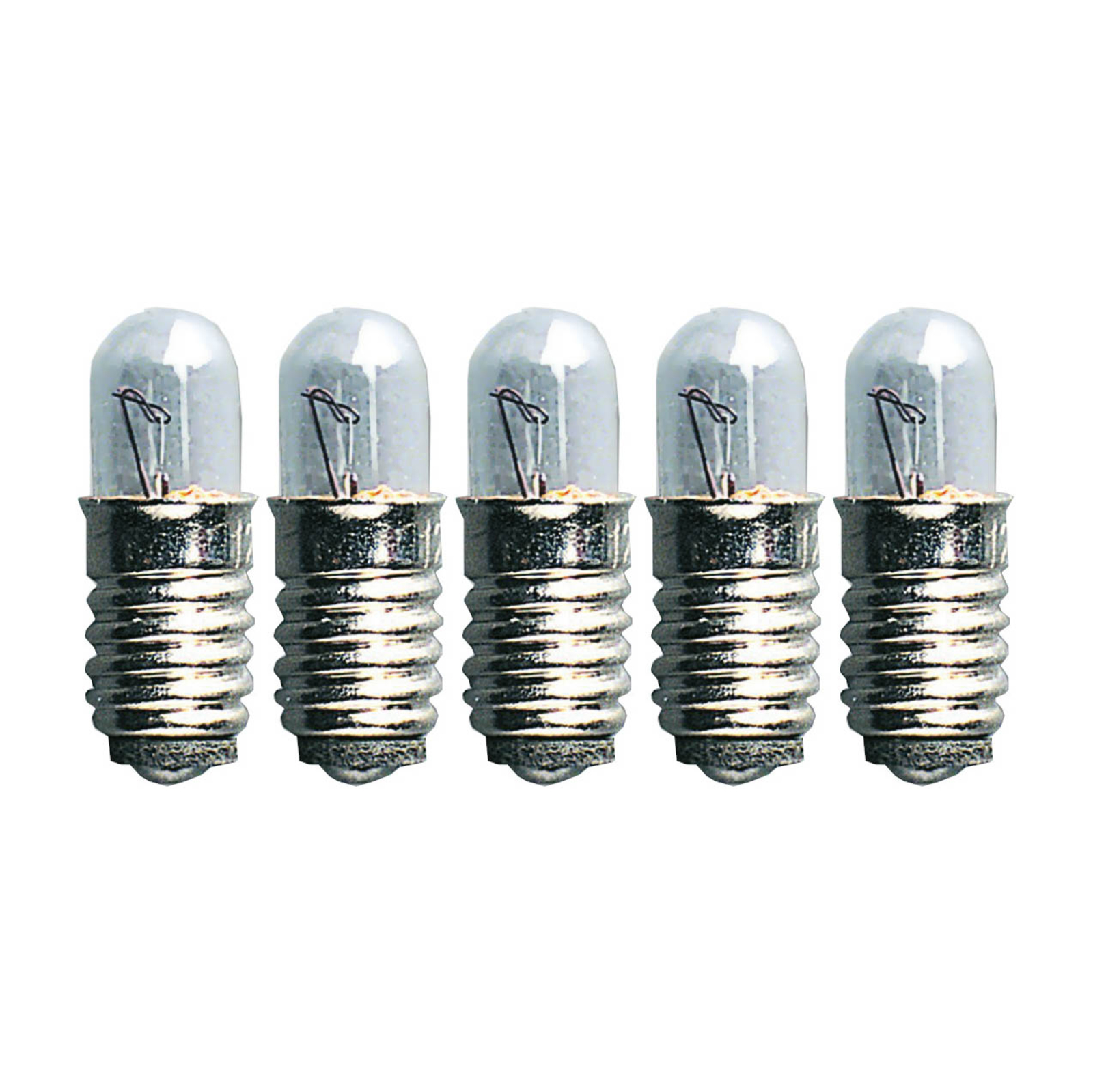 E5 0.6 W 12V 5 bulbs for LV window candle, clear
