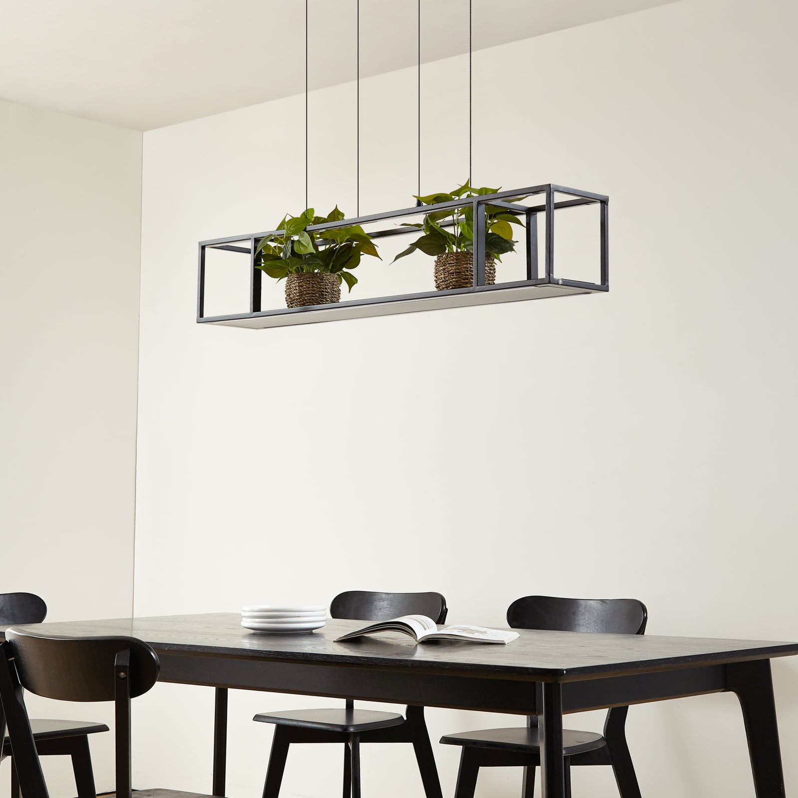 LED-riippuvalaisin, himmennettävä, 110 cm, musta - Lucande LED-riippuvalaisin, himmennettävä, 110 cm, musta - Lucande