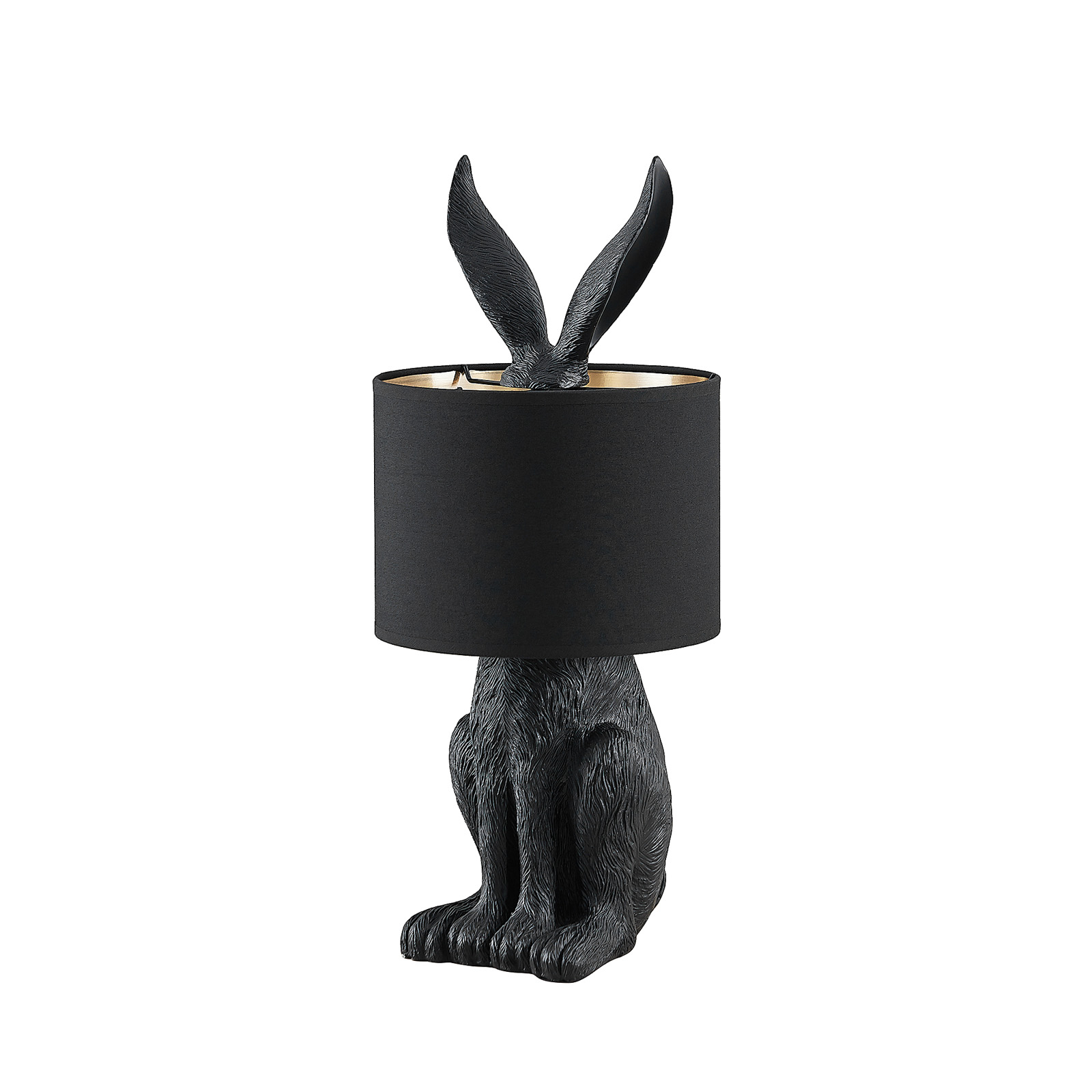 Lindby Lorentina bordlampe av stoff, hare, svart