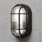 Elmas outdoor wall lamp, oval, black