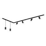 HV track lighting system Rail, black, 4 plus 2-bulb, length 2.25 m